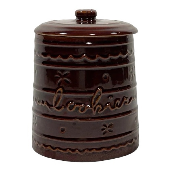 ✨Vintage 1950’s Marcrest Daisy & Dot Stoneware Cookie Jar & Lid✨